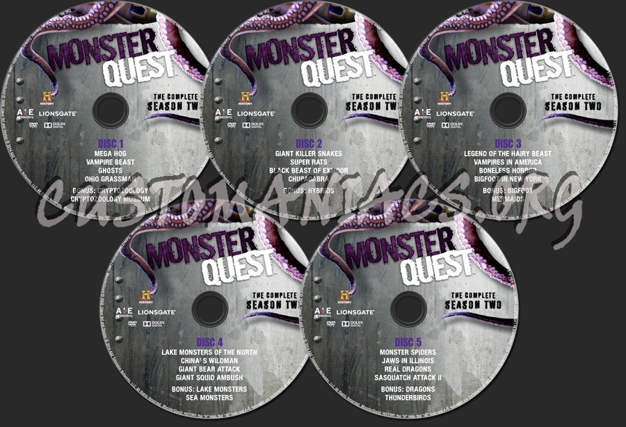 Monster Quest Season 2 dvd label