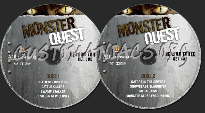 Monster Quest Season 3 Set One dvd label