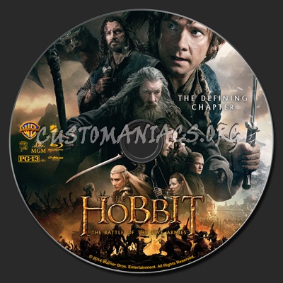 The Hobbit: The Battle Of The Five Armies blu-ray label