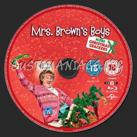 Mrs Brown's Boys More Christmas Crackers blu-ray label