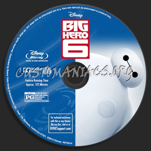 Big Hero 6 blu-ray label