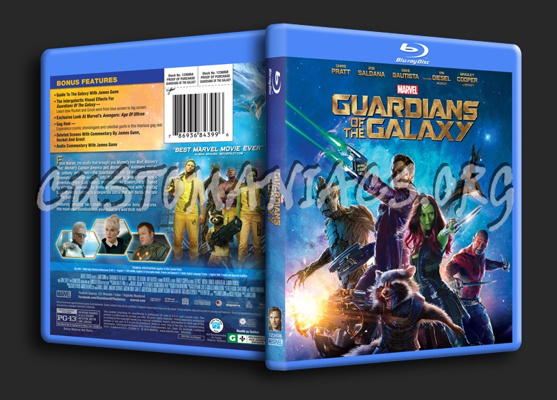 Guardians of the Galaxy blu-ray cover