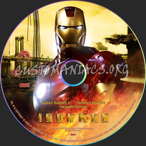 Iron Man dvd label