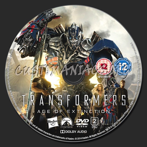 Transformers Age of Extinction dvd label