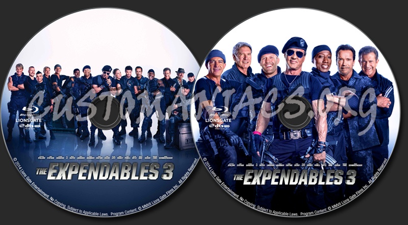 The Expendables 3 blu-ray label