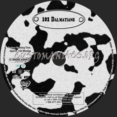 102 Dalmatians dvd label