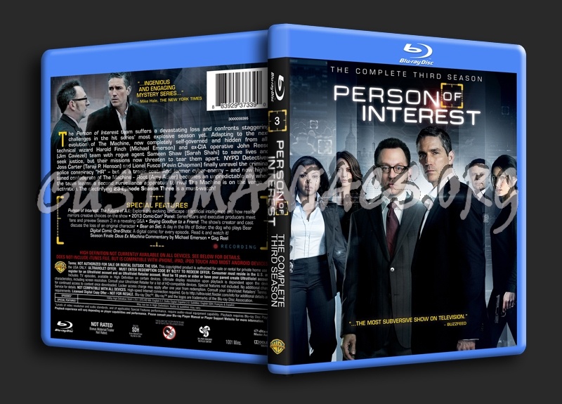 Person of Interest Season 3 blu-ray cover