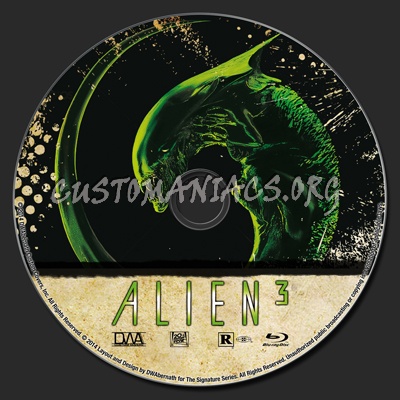 Alien 3 blu-ray label