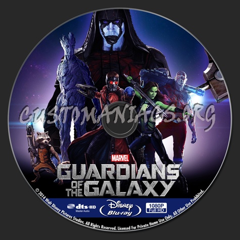 Guardians of the Galaxy blu-ray label