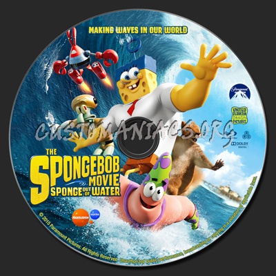 The Spongebob Movie: Sponge Out of Water blu-ray label