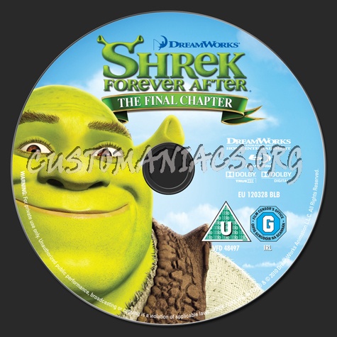 Shrek Forever After blu-ray label