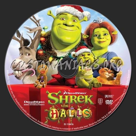 Shrek the Halls dvd label