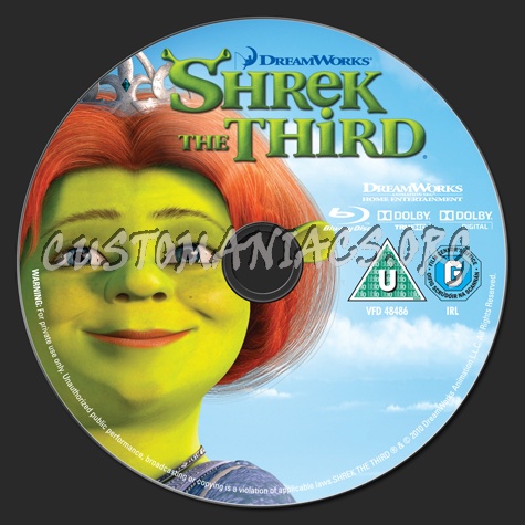 Shrek the Third blu-ray label