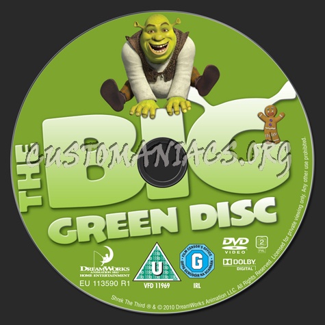 Shrek the Third dvd label