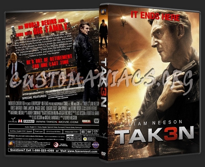 Taken 3 dvd cover