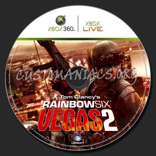 Rainbow Six Vegas 2 dvd label