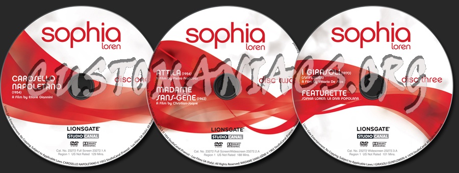 Sophia Loren dvd label