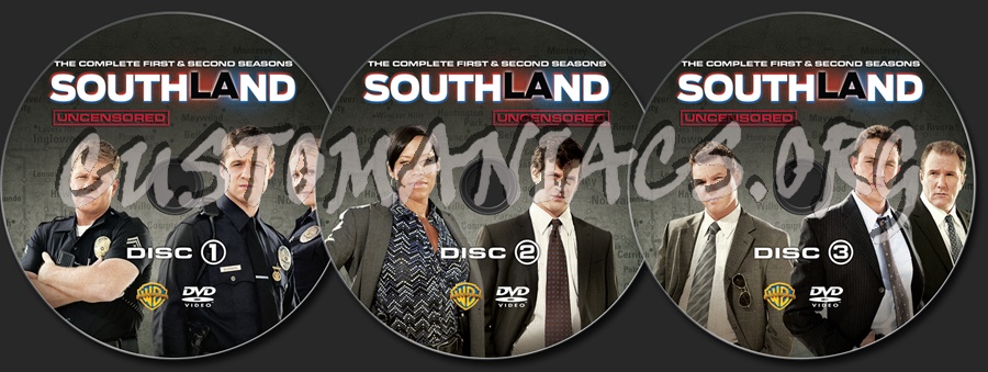 Southland Season 1 & 2 dvd label