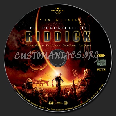 The Chronicles of Riddick dvd label