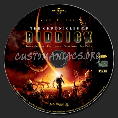 The Chronicles of Riddick blu-ray label