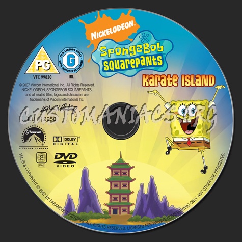 Spongebob Squarepants Karate Island dvd label