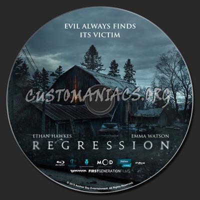 Regression (2015) blu-ray label