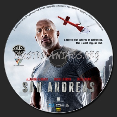 San Andreas blu-ray label