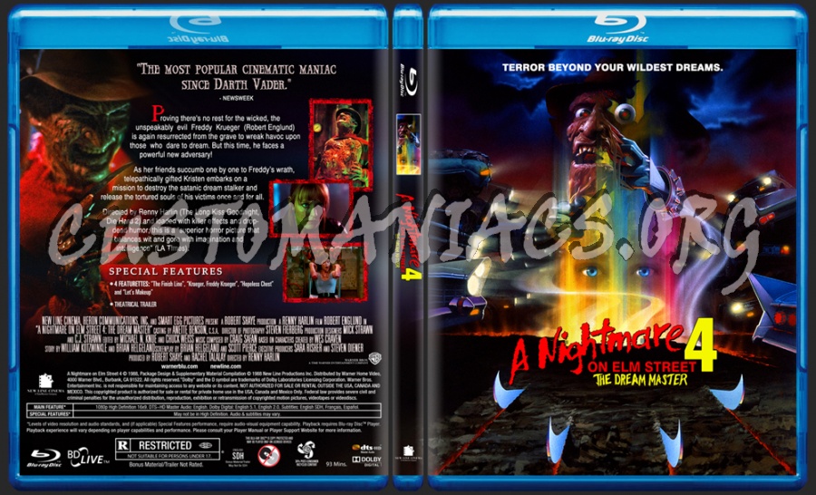 A Nightmare on Elm Street 4: The Dream Master blu-ray cover