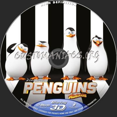 Penguins Of Madagascar (2D+3D) blu-ray label