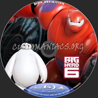 Big Hero 6 blu-ray label