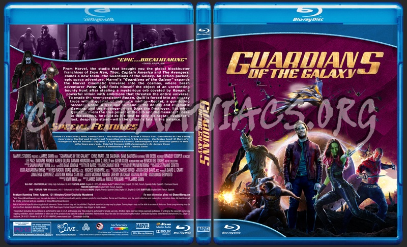 Guardians of the Galaxy blu-ray cover