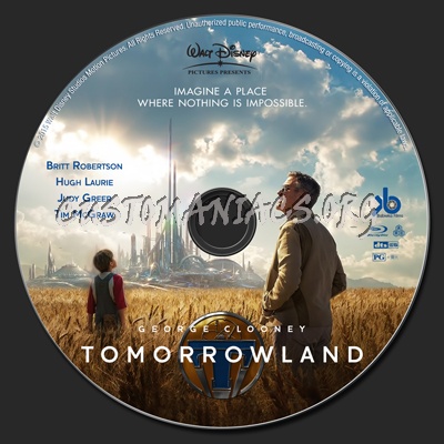 Tomorrowland blu-ray label