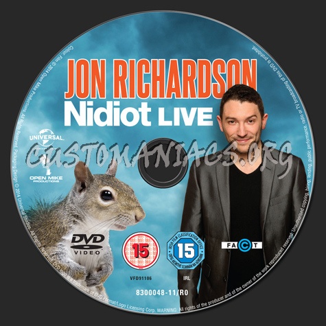 Jon Richardson Nidiot Live dvd label