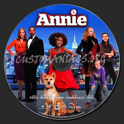 Annie (2014) blu-ray label