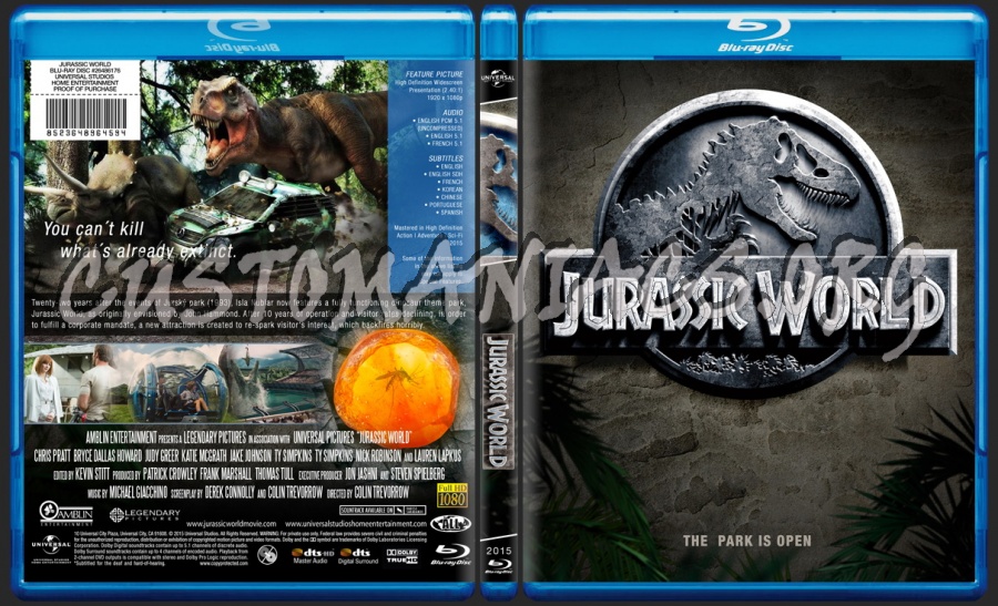 Jurassic World blu-ray cover