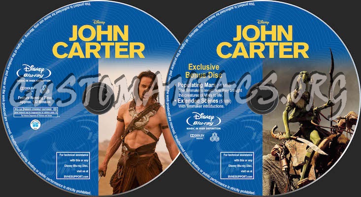 John Carter blu-ray label