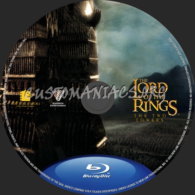 The Lord Of The Rings: The Two Towers blu-ray label