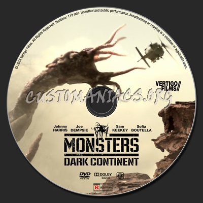 Monsters: Dark Continent dvd label