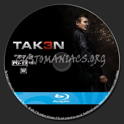 Taken 3 (Tak3n) blu-ray label