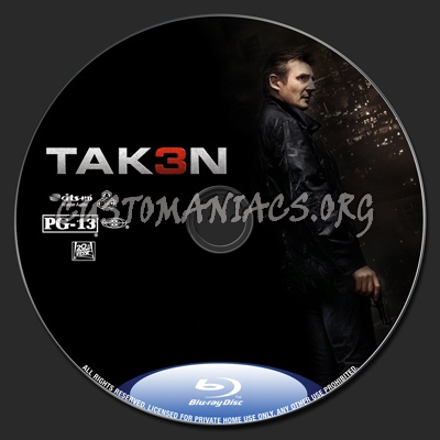 Taken 3 (Tak3n) blu-ray label