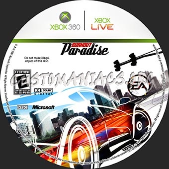 Burnout Paradise dvd label