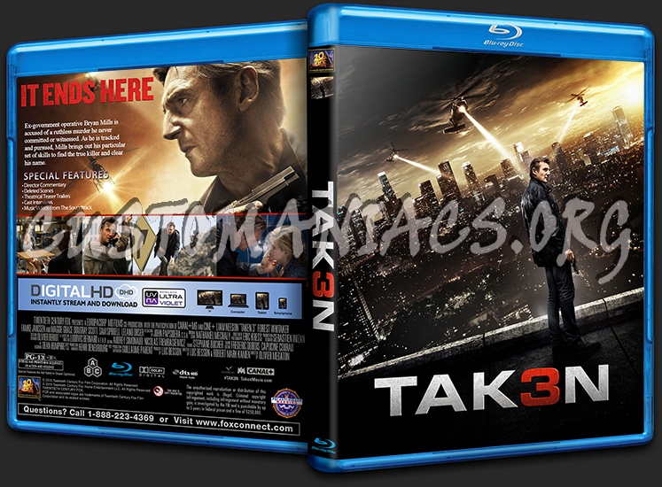 Taken 3 (Tak3n) blu-ray cover