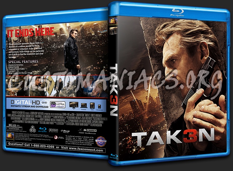 Taken 3 (Tak3n) blu-ray cover