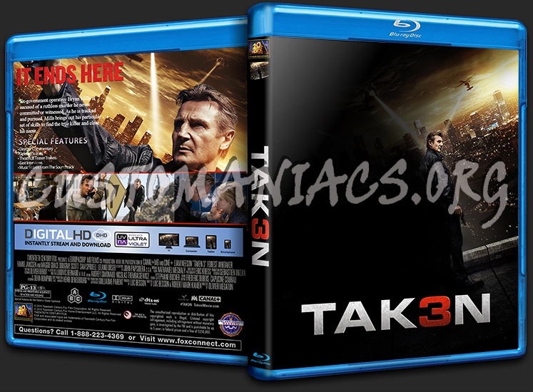 Taken 3 (Tak3n) blu-ray cover