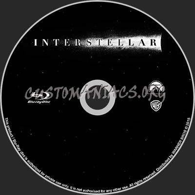 Interstellar (minimalistic) blu-ray label