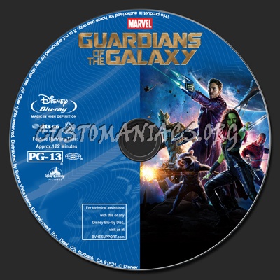 Guardians Of The Galaxy (2D+3D) blu-ray label