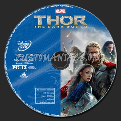 Thor: The Dark World dvd label