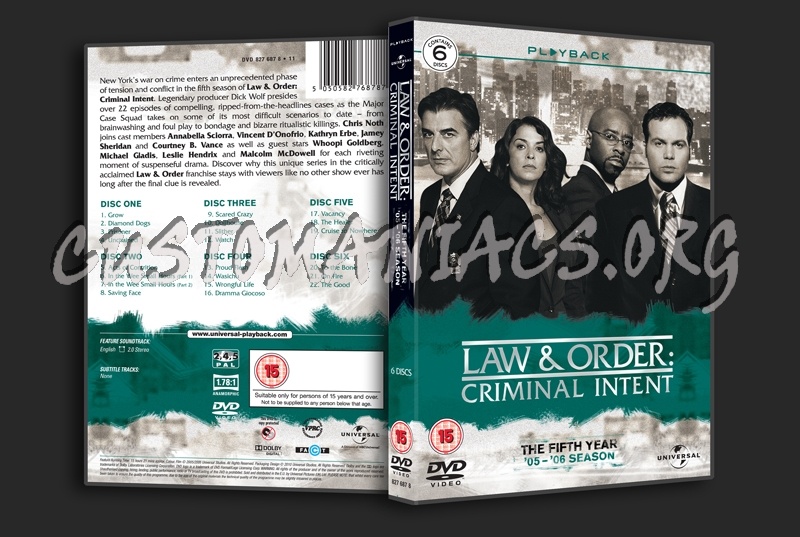 Law & Order Criminal Intent Season 5 dvd cover