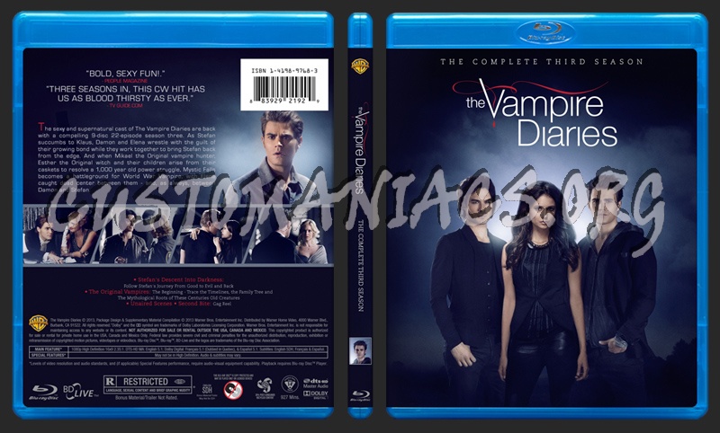 The Vampire Diaries - Season 3 blu-ray cover