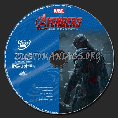 Avengers: Age Of Ultron dvd label